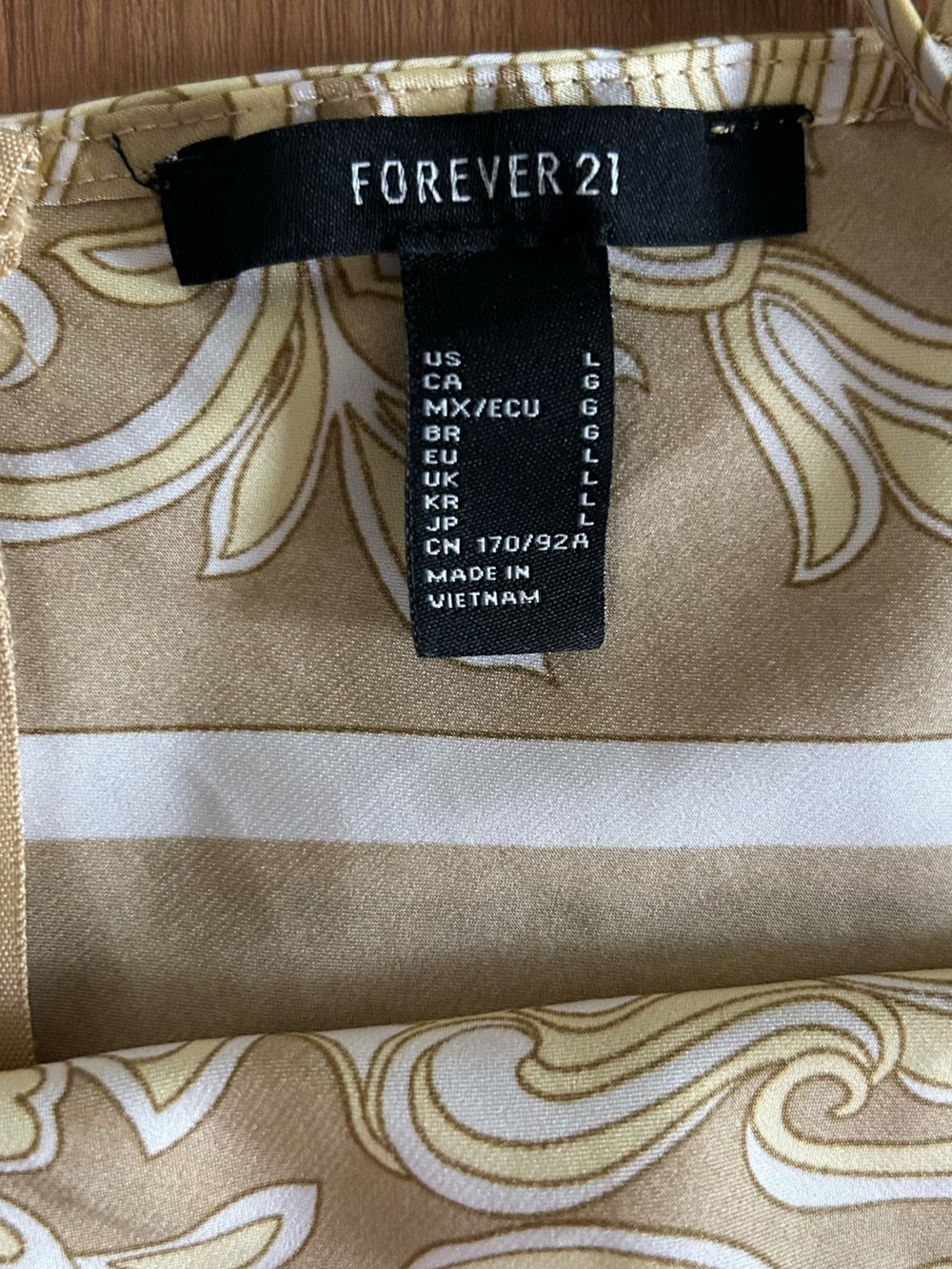 Forever 21 Beige and White Paisley Bandana Print Mini Slip Dress - Picture 4 of 6